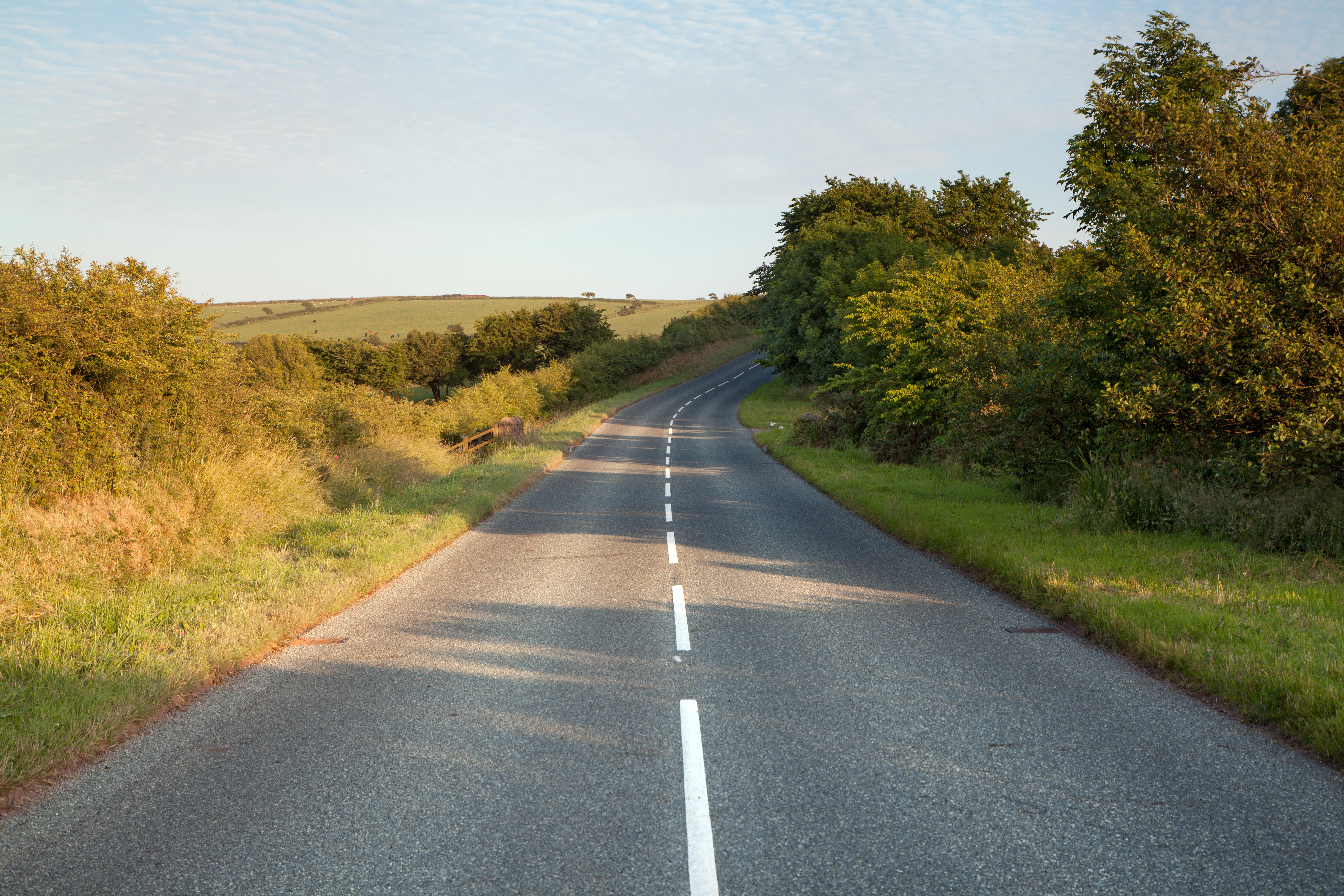 Quiet countryside road used for developing driving skills