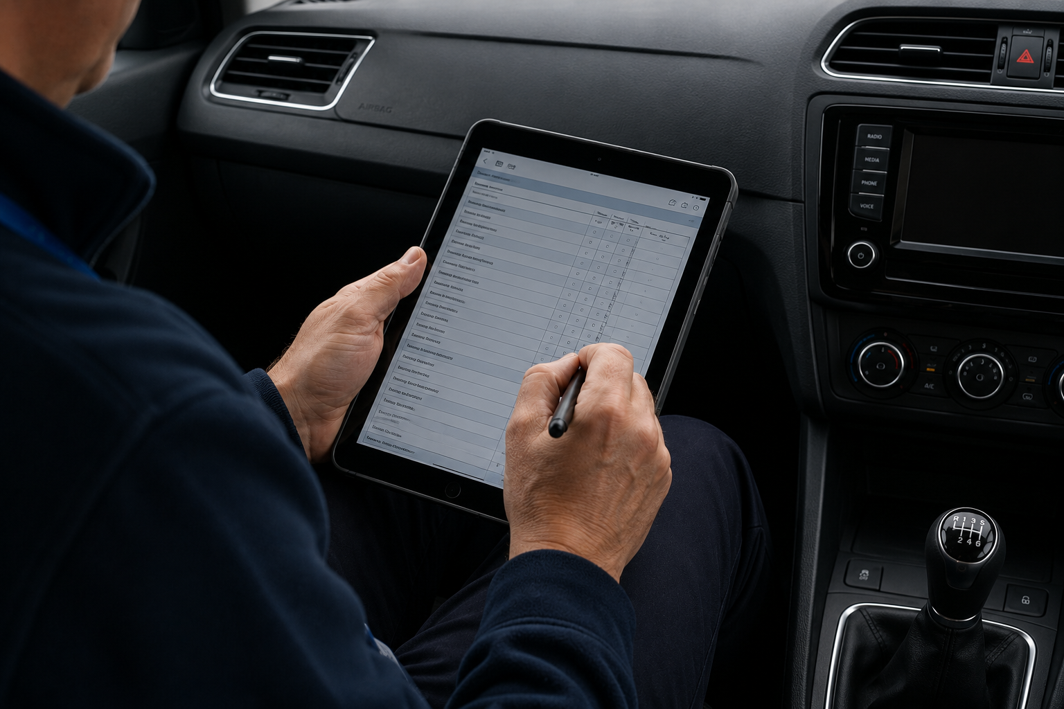 DVSA Examiner with tablet