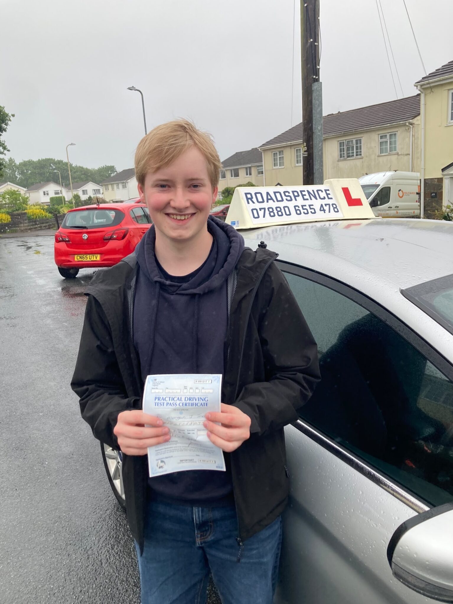Morgan's image on pass day from RoadSpence driving school